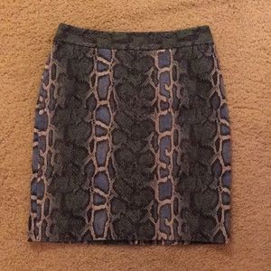 LOFT snake print pencil skirt